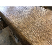 Waschtisch, Eiche, Regal, Brett, Altholz-Stil, Antik geölt, Massivholz,einseitige Baumkante,120x50x4,5cm